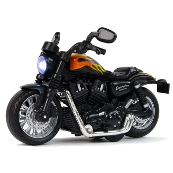 Motocykl Champion Czarny 1:14 Napęd Pull-Back Dźwięk Światła