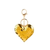 Brelok Serce Cekiny Dwustronne Srebrny Złoty