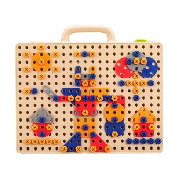 Zestaw Plansza Klocki DIY Dinozaury Śrubokręt