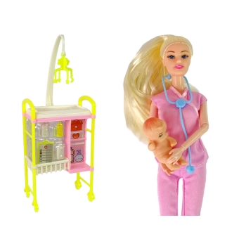 Lalka Dla Dzieci Lekarz Długie Włosy Akcesoria
