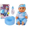 Lalka Piżama 30 cm Niebieska Butelka Nocnik Pije