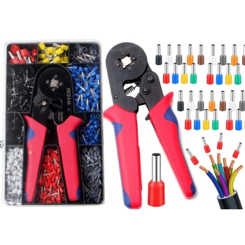 Zestaw Zaciskarka Praska Do Montażu Tulejek Kabli W Walizce 1200el