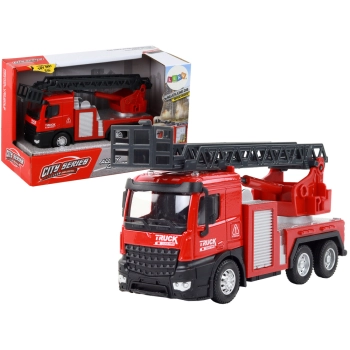 Wóz Strażacki Czerwony Z Wysuwana Drabiną Wysięgnik