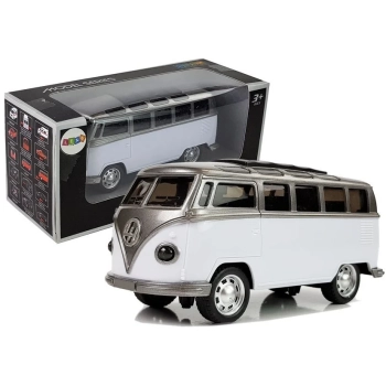 Autobus Resorak z Napędem Frykcyjnym Na Baterie Światła Dźwięki Biały