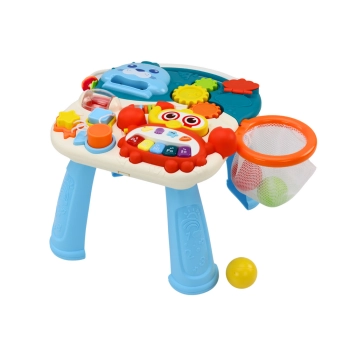 Chodzik Pchacz Edukacyjny Stolik 2w1 Panel Interaktywny Niebieski