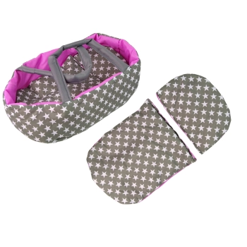 Wózek Spacerówka 2 w1 z Torbą Szaro Różowy Gwiazdki