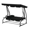 Huśtawka Czteroosobowa Ogrodowa Bujana Daszek Wolnostojąca Czarna
