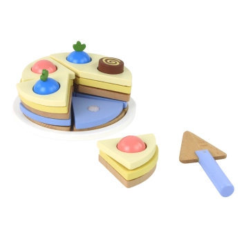 Drewniane Ciasto Tort Kawałki 8 ele.