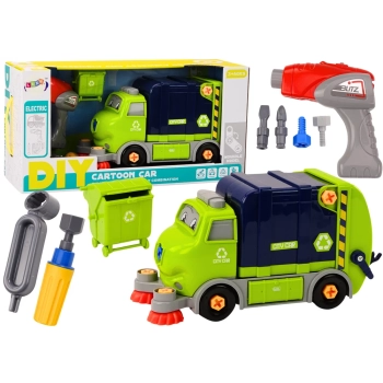 Śmieciarka Kreskówkowa Do Skręcania Ruchoma DIY Granatowy