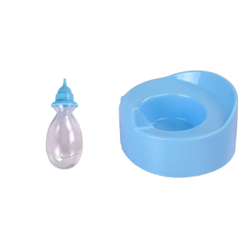 Lalka Piżama 30 cm Niebieska Butelka Nocnik Pije