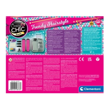 Crazy Chic Zestaw do Farbowania Włosów Crazy Fryzury Prostownica Koraliki Clementoni 18773