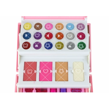 Zestaw Piękności Kosmetyki Makijaż Robienie Paznokci Różowy Kuferek