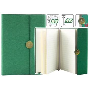 Notes Biurowy Na Magnes Notatnik A5 W Linie Z Obiciem Zielony