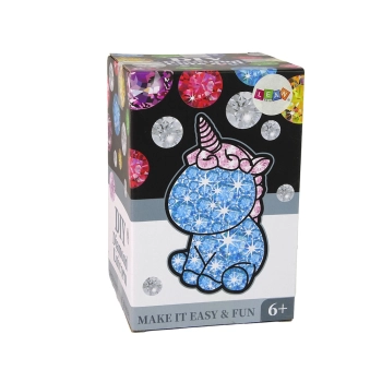 Zestaw Jednorożec DIY Diamenty Kryształki Błękitny