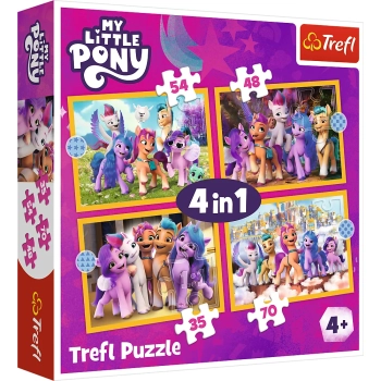 Puzzle - 4w1 (35, 48, 54, 70) - Poznaj kucyki Pony - My Little Pony - Trefl 34624