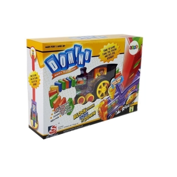 Lokomotywa LED Układa Domino Pociąg Klocki Układanka na Baterie