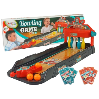 Gra Zręcznościowa Mini Kręgle Wyrzutnia Tor Karty