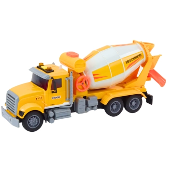 Ciężarówka Żółta Betoniarka Z Napędem Frykcyjnym Efekty Świetlne i Dźwiękowe