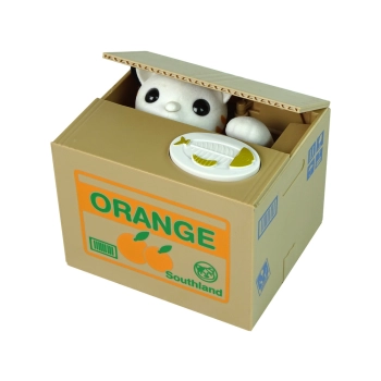 Skarbonka Kot Nauka Oszczędzania Pomarańcza