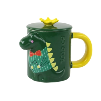 Kubek Z Przykrywką Zielony Dinozaur 400 ml