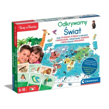 Gra edukacyjna Puzzle Quizy Zwierzęta Odkrywamy Świat Uczę się Bawiąc Język Polski Clementoni 50779