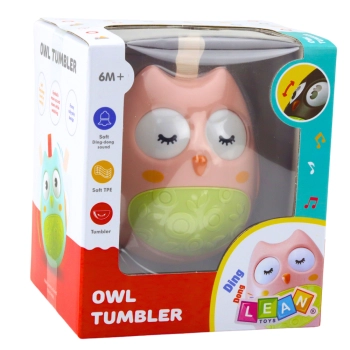 Sowa Wańka-Wstańka Dla Niemowląt Dźwięk Dzwoneczków Różowa