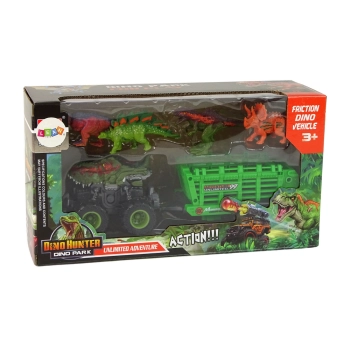 Pojazd z Motywem Dinozaura Przyczepa 4 Sztuki Dinozaurów