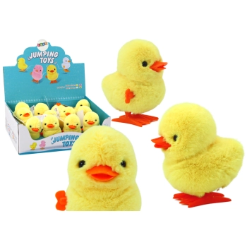 Skaczący Kurczak Nakręcany Pluszowy Zabawka Ozdoba Żółty