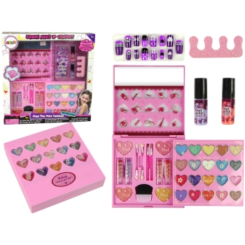 Zestaw Piękności Duża Paletka Cienie Szminki Lakiery Do Paznokci