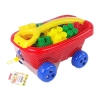 Wózek do Ciągnięcia z Kolorowymi Klockami K3 Czerwony
