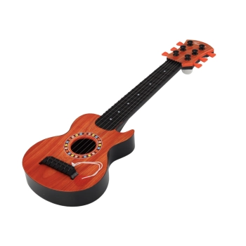 Gitara Zabawkowa Dla Dzieci Kostka Do Gry Drewno Pomarańczowa