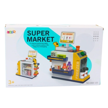 Zestaw Supermarket Kasa Fiskalna Skaner Światła I Dźwięki