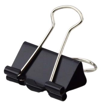 Zestaw Uniwersalne Klipsy Biurowe Stal Sprężynowa Czarne 32mm 12szt