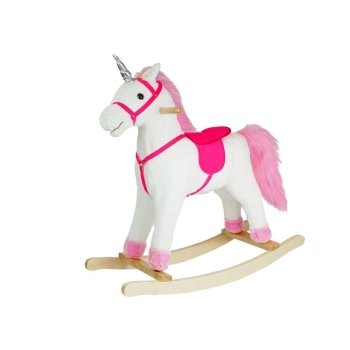 Koń Na Biegunach Jednorożec Biały Dźwięki Rusza Pyskiem Ogonem 74 cm