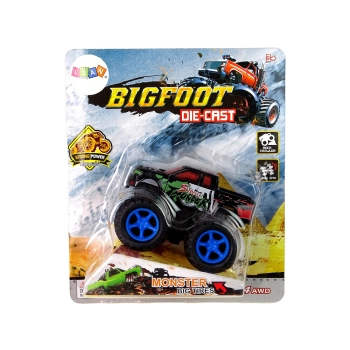 Auto Resorak Z Naciągiem Monster Truck Big Foot Gumowe Opony Rampa
