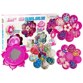 Zestaw Koralików do Biżuterii DIY Składane Pudełko z Lusterkiem