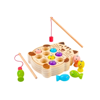 Drewniana Gra Zręcznościowa Łowienie Rybek 2 Wędki