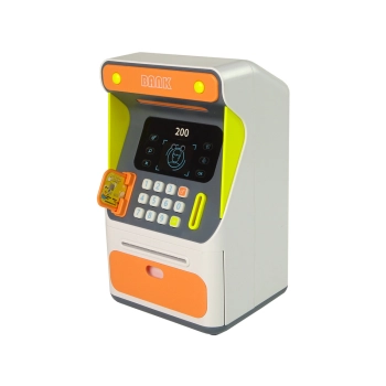 Bankomat Skarbonka Czujnik Rozpoznawania Twarzy PIN Oszczędzanie Pomarańczowy