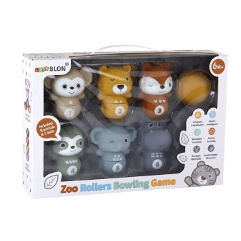 Miękkie Kręgle Gra Zręcznościowa Dla Malucha Zwierzątka 6szt