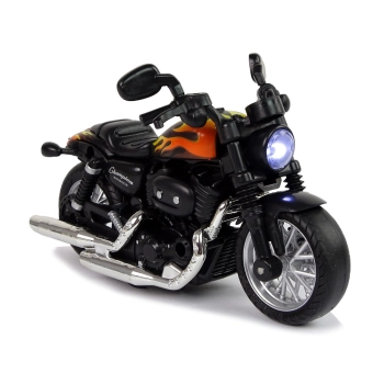 Motocykl Champion Czarny 1:14 Napęd Pull-Back Dźwięk Światła