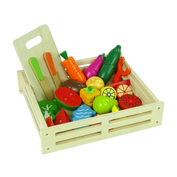 Drewniany Zestaw do Krojenia Owoców i Warzyw