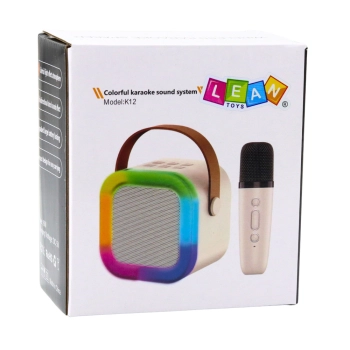 Zestaw Karaoke Głośnik Mikrofon Bezprzewodowy K12 RGB Bluetooth Niebieski