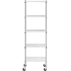 Regał magazynowy druciany ażurowy na kółkach 5 półek do 50 kg 60x45x186 cm