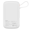 Qpow powerbank 10000mAh wbudowany kabel USB Typu C 22.5W Quick Charge biały