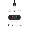 Zewnętrzna karta dźwiękowa muzyczna adapter USB - 3.5mm mini jack kabel 15cm czarny