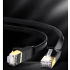 Płaski patchcord kabel przewód sieciowy LAN STP RJ45 Cat 7 10Gbps 10m czarny