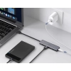 HUB Rozdzielacz portów USB - 4x USB 3.2 z portem zasilania micro USB szary