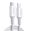 Kabel przewód do iPhone MFi USB-C - Lightning 20W 3A 0.5m biały