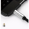 Kabel przewód płaski kątowy audio AUX 3.5mm minijack 0.5m czarny