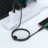 Kabel przewód w oplocie USB - USB-C 3A 1.2m czarny